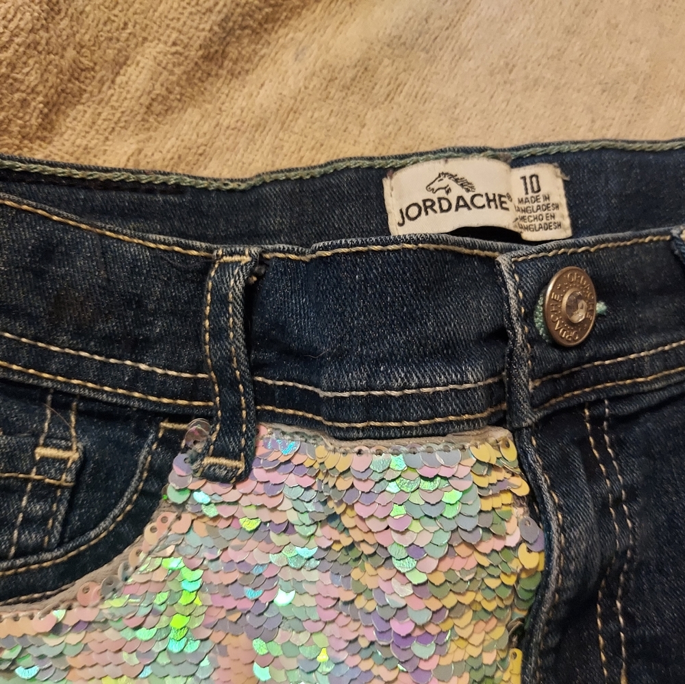 Jordache girls size 10 sequined shorts
